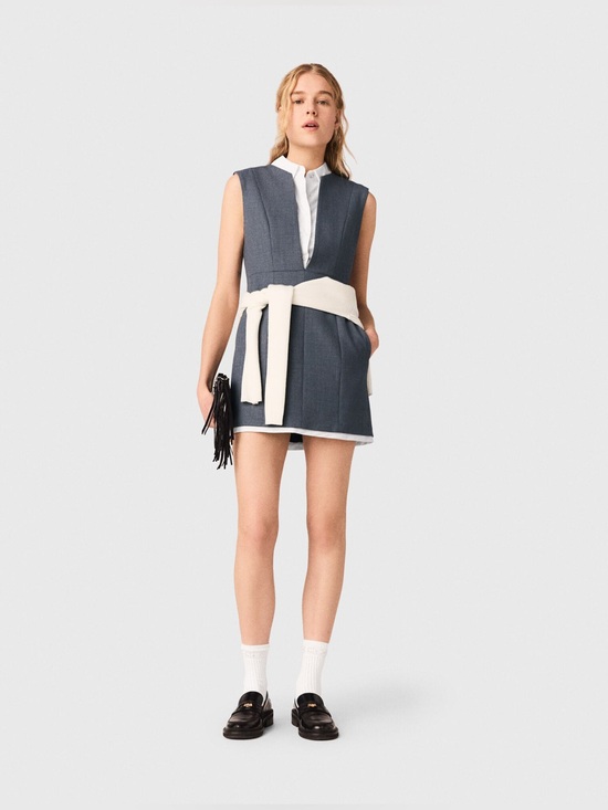 Maje Dresses & Skirts - Maje Layered-effect tailored dress